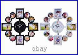 12 Multi Aperture Photo Picture Wall Clock Gift Frame Time Collage Modern