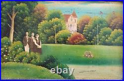 1930's mixed media photo and landscape painting