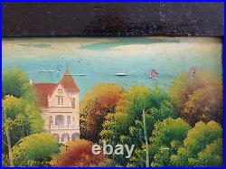 1930's mixed media photo and landscape painting