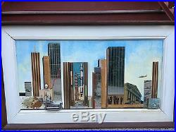 1967 CHARLES ALLENBROOK Listed mid century multimedia architectural city scape