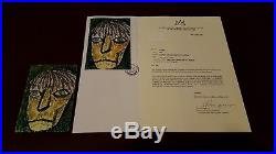 1983 Jean Michel Basquiat Mixed Media Postcard, COA, provenance included