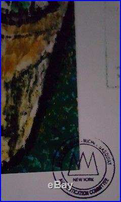 1983 Jean Michel Basquiat Mixed Media Postcard, COA, provenance included