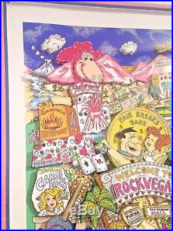 1996 Charles Fazzino The Flinstones Break Rock Vegas AP 10/50 Las Vegas Strip