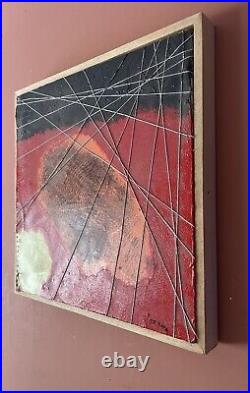 2002 Abstract Mixed Media Painting On Board 34cm x 35.5cm