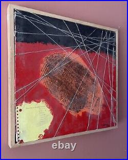 2002 Abstract Mixed Media Painting On Board 34cm x 35.5cm