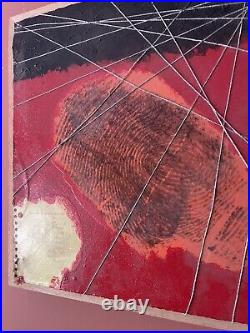 2002 Abstract Mixed Media Painting On Board 34cm x 35.5cm