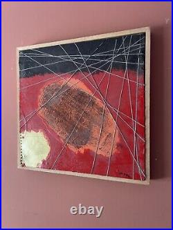 2002 Abstract Mixed Media Painting On Board 34cm x 35.5cm