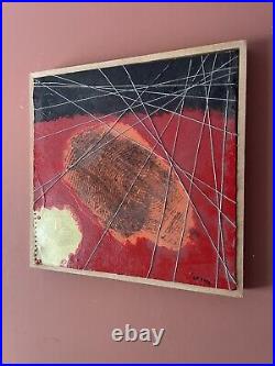 2002 Abstract Mixed Media Painting On Board 34cm x 35.5cm