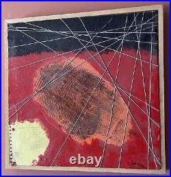 2002 Abstract Mixed Media Painting On Board 34cm x 35.5cm