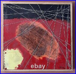 2002 Abstract Mixed Media Painting On Board 34cm x 35.5cm