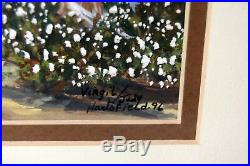 5 Mixed Media Watercolor Painting Signed Judy Hartsfield Cotton Field Harvest