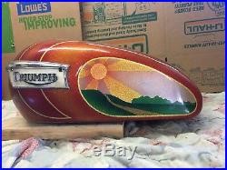 71 Triumph Bonneville Gas Tank Heavy Flake Old School Hippy Art