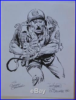 AL DELLINGES / JOE KUBERT original art, Signed, SGT ROCK, 8.5x11, 1980, Sketch