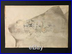 AVNI ARBAS 20th c. Turkish Modernist MIXED MEDIA PAINTING Abstract Portrait Man