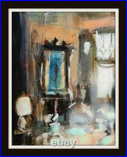 A Sunlit Interior a Original Impressionist Mixed Med Oil Painting Paul Mitchell