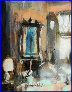 A Sunlit Interior a Original Impressionist Mixed Med Oil Painting Paul Mitchell