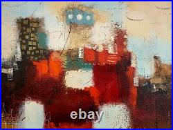 Abstract III John Milan Superb Original Signed Mixed Media Abstract Painting