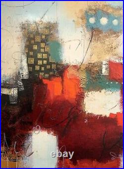 Abstract III John Milan Superb Original Signed Mixed Media Abstract Painting