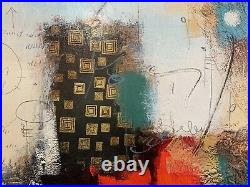 Abstract III John Milan Superb Original Signed Mixed Media Abstract Painting