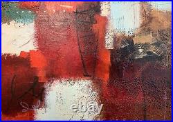 Abstract III John Milan Superb Original Signed Mixed Media Abstract Painting