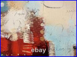 Abstract III John Milan Superb Original Signed Mixed Media Abstract Painting