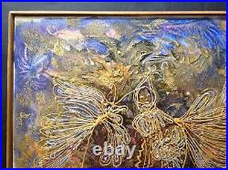 Abstract Painting French Art Angels and Fairies Mixed Media Original