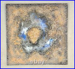 Abstract Wall Art Mixed Media Liquid Metal Texture & Resin Original #001