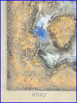 Abstract Wall Art Mixed Media Liquid Metal Texture & Resin Original #001