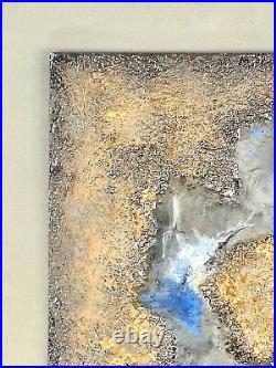 Abstract Wall Art Mixed Media Liquid Metal Texture & Resin Original #001