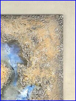 Abstract Wall Art Mixed Media Liquid Metal Texture & Resin Original #001