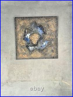 Abstract Wall Art Mixed Media Liquid Metal Texture & Resin Original #001