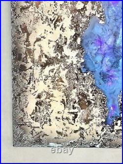 Abstract Wall Art Mixed Media Liquid Metal Texture & Resin Original #002