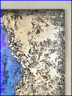 Abstract Wall Art Mixed Media Liquid Metal Texture & Resin Original #002