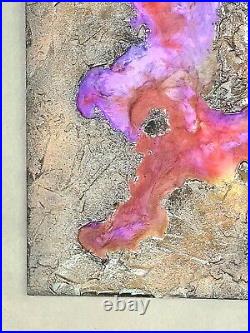 Abstract Wall Art Mixed Media Liquid Metal Texture & Resin Original #003