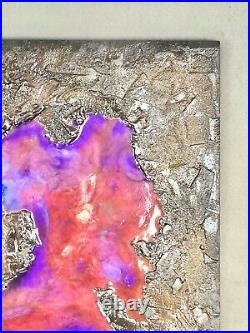 Abstract Wall Art Mixed Media Liquid Metal Texture & Resin Original #003