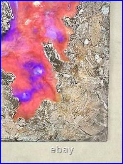 Abstract Wall Art Mixed Media Liquid Metal Texture & Resin Original #003