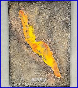 Abstract Wall Art Mixed Media Liquid Metal Texture & Resin Original #004