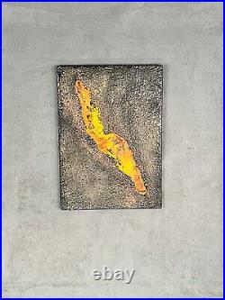 Abstract Wall Art Mixed Media Liquid Metal Texture & Resin Original #004