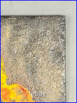 Abstract Wall Art Mixed Media Liquid Metal Texture & Resin Original #004