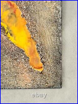 Abstract Wall Art Mixed Media Liquid Metal Texture & Resin Original #004