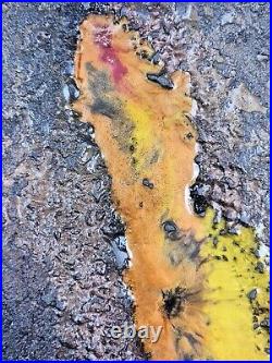 Abstract Wall Art Mixed Media Liquid Metal Texture & Resin Original #004