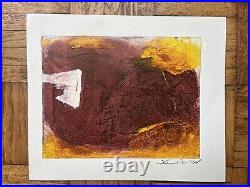 Abstract mixed media middle eastern indian M F Husain, Raza era