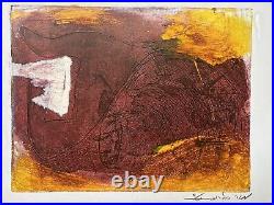 Abstract mixed media middle eastern indian M F Husain, Raza era