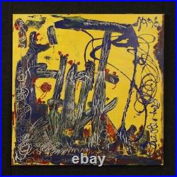 Abstract painting Dutch modern artwork mixed media on canvas frame 900