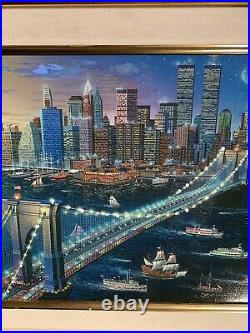 Alexander Chen Brooklyn Bridge 21x27 Embellished Framed Ltd Ed 147/250