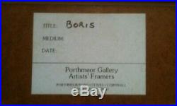 An Original Ponckle Mixed Media Painting Of Boris The Cat Cornish Art St Ives