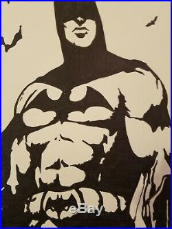 Andy Warhol Original Signed Ink & Mixed Media Batman-coa-provenance