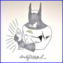 Andy Warhol Original Signed Ink & Watercolor Mixed Media Batman
