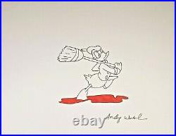 Andy Warhol Original Signed Ink & Watercolor Mixed Media Donald Duck