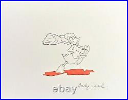 Andy Warhol Original Signed Ink & Watercolor Mixed Media Donald Duck